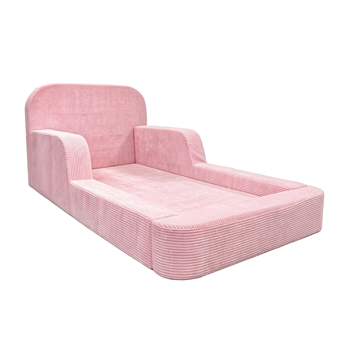 Ollaby 2-in-1 kids floor bed and play couch in Pink corduroy