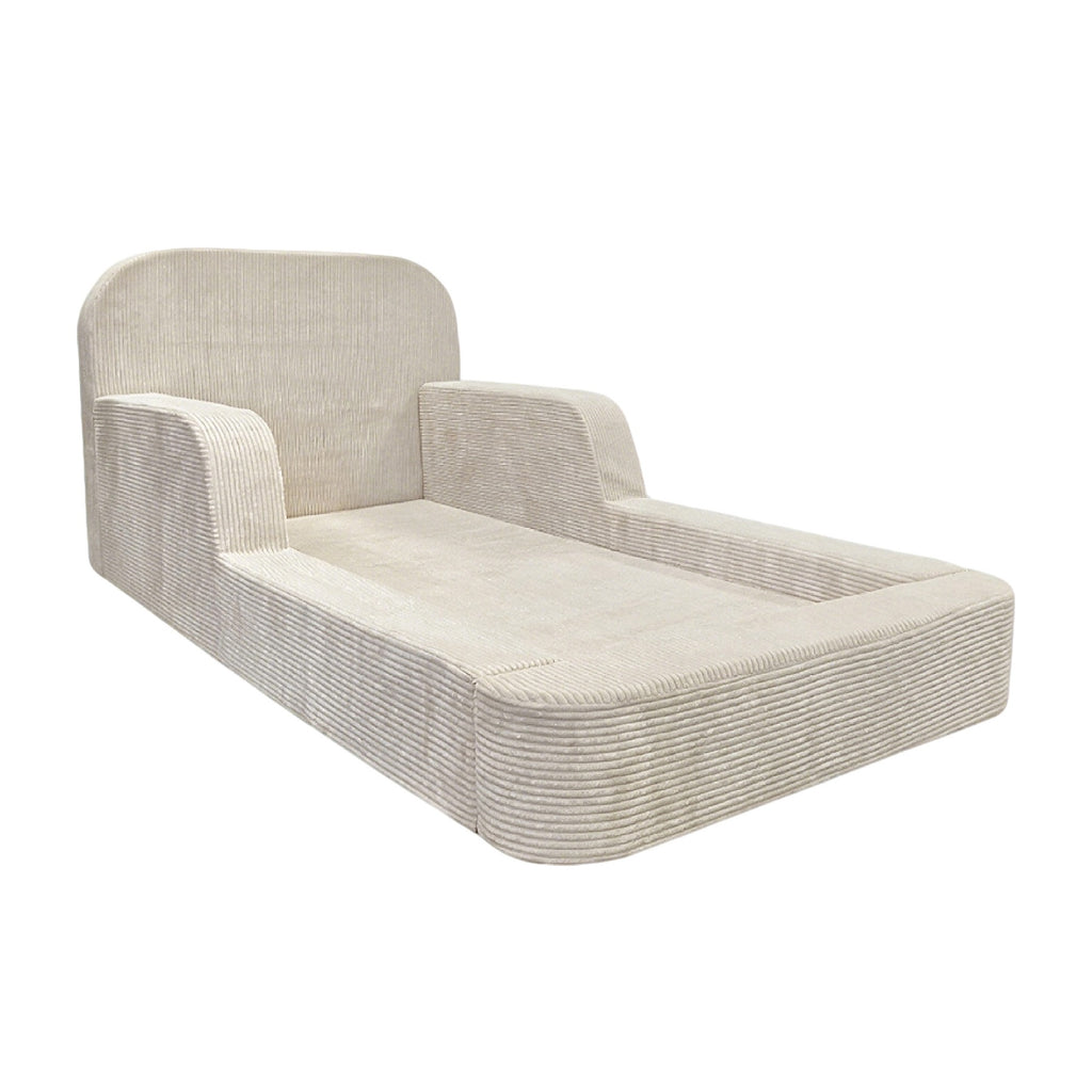 Ollaby 2-in-1 kids floor bed and play couch in Cream corduroy