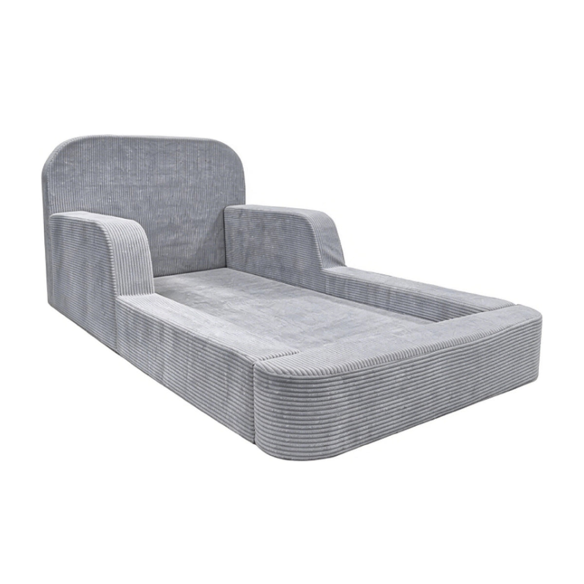 Ollaby 2-in-1 kids floor bed and play couch in Light grey corduroy